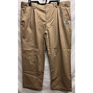 George Mens Classic Fit Adjustable Waist Pleated Pants 42x30 Mocha Chip